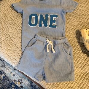 Blue 'ONE' Toddler Outfit Birthday
